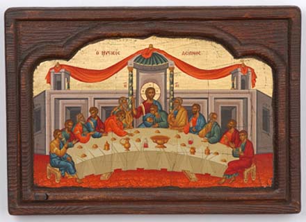 Le dernier repas de Jésus avec ses disciples dans images sacrée