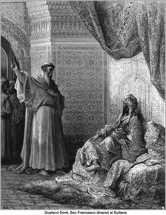 Saint François devant le sultan dans images sacrée