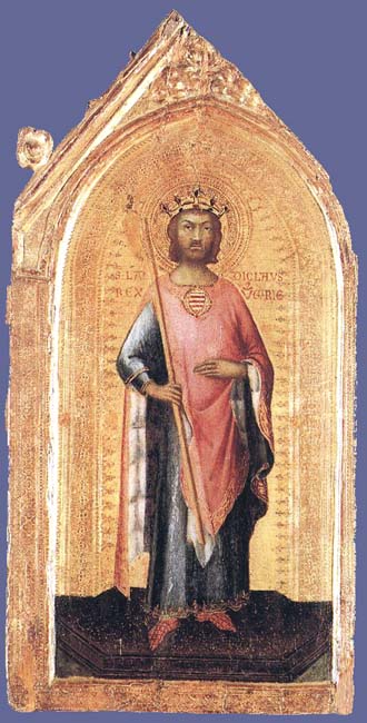 Simone Martini (ca 1280-1344): Den hellige kong Ladislas av Ungarn (ca 1326), Museo della Consolazione i Altomonte i Cosenza