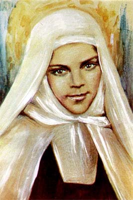 Den hellige Maria Baouardy (av Den korsfestede Jesus); fra &#171;Los Santos Carmelitas&#187; av den spanske karmelittiske forfatteren og kunstneren Rafael Lopez-Melus